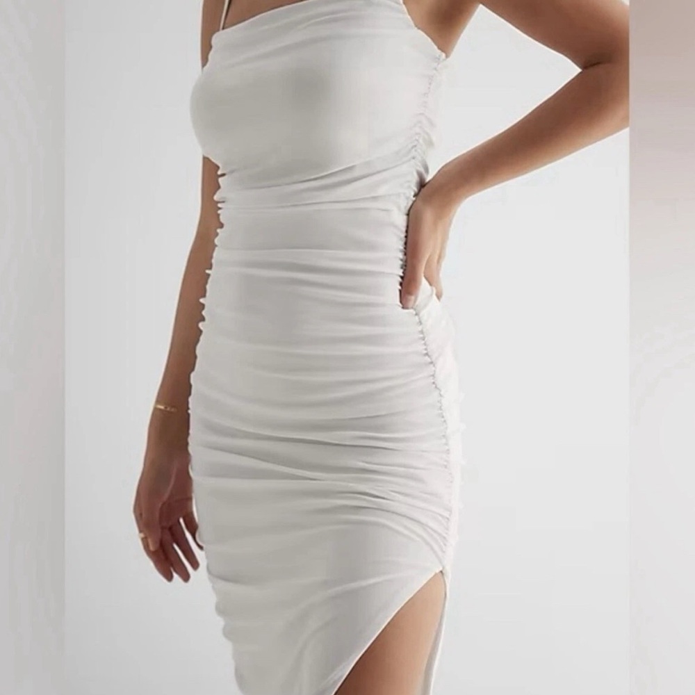Express Body Contour White Dress - Picture 2 of 8
